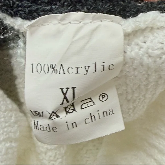 Black Gray Colorblock Zip Hoodie XL Knit Sweater Casual Fall Layer - Picture 6 of 7